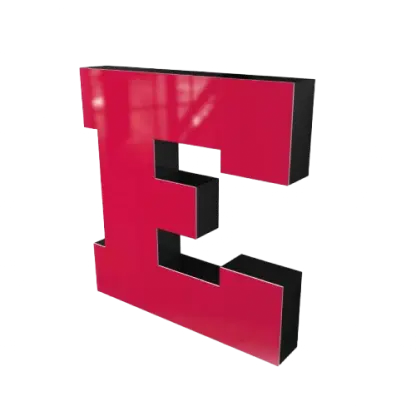 Modell P Leuchtbuchstaben minimalistisch